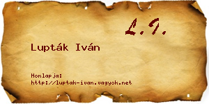 Lupták Iván névjegykártya